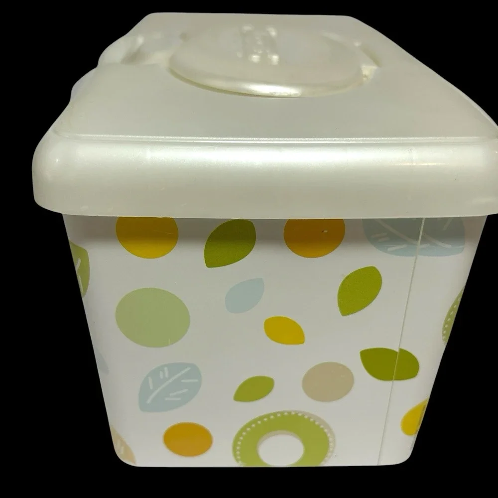 Vintage Huggies Baby Wipes Container EMPTY Plastic Tub Leaf Pattern Pop Up *Read